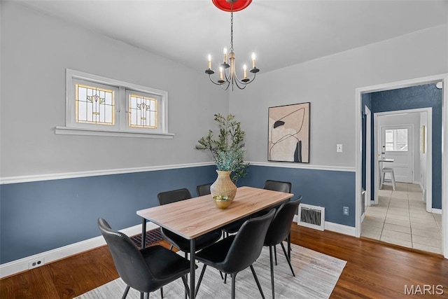 5524 Devonshire Ave, Saint Louis, MO 63109 - dining area featuring a chandelier and wood finished floors