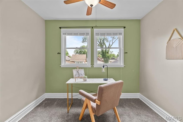 5524 Devonshire Ave, Saint Louis, MO 63109 - office with a ceiling fan and carpet floors
