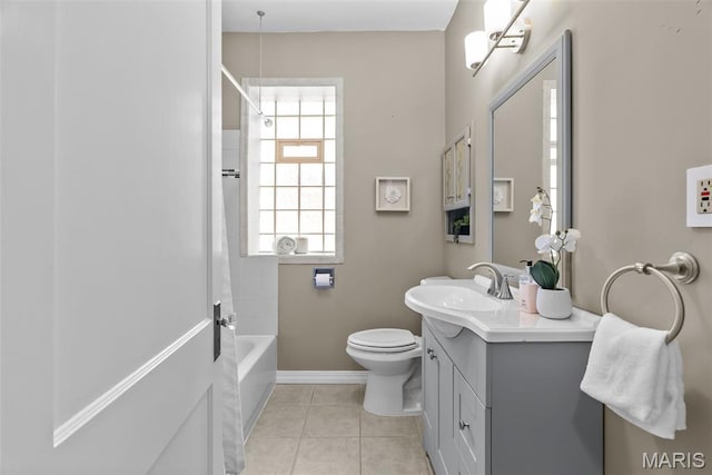 5524 Devonshire Ave, Saint Louis, MO 63109 - bathroom with vanity, tile patterned floors, and shower / tub combination