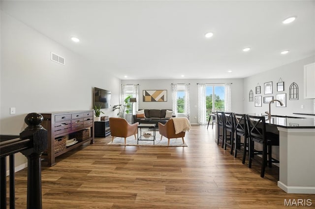 213 Dell View Dr, Arnold, MO 63010 - living area featuring recessed lighting and wood finished floors