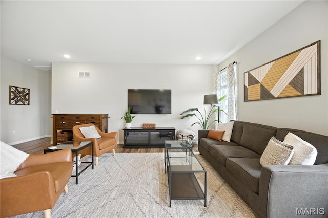 213 Dell View Dr, Arnold, MO 63010 - living area featuring wood finished floors and recessed lighting