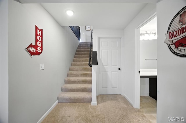 213 Dell View Dr, Arnold, MO 63010 - stairway with carpet and baseboards