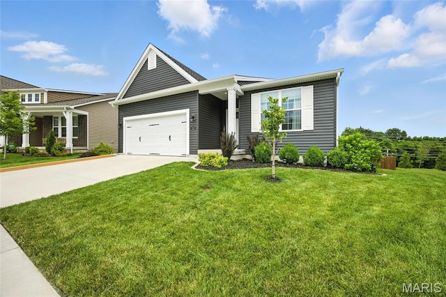 213 Dell View Dr, Arnold, MO 63010 - view of front of house with driveway, a garage, and a front yard