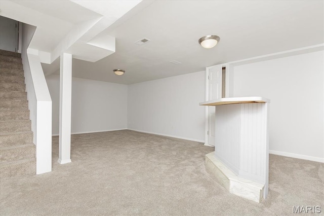 1655 Oakwood Dr, Ofallon, MO 63366 - finished below grade area with carpet floors and stairs