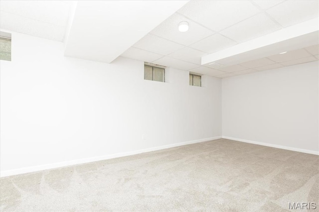 1655 Oakwood Dr, Ofallon, MO 63366 - finished below grade area featuring carpet floors and a paneled ceiling