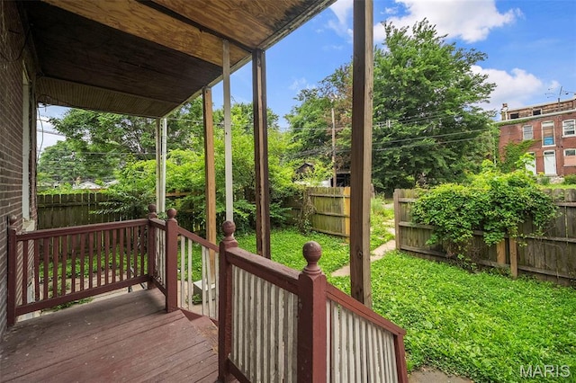 3921 Pennsylvania Ave, Saint Louis, MO 63118 - wooden terrace featuring a fenced backyard
