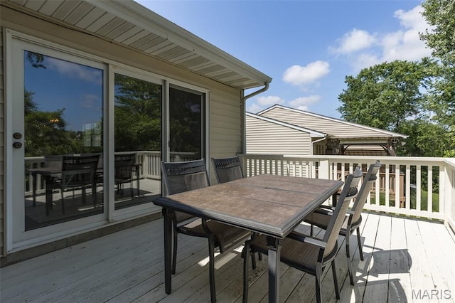 1531 Charmaine Dr, Bonne Terre, MO 63628 - wooden terrace featuring outdoor dining space