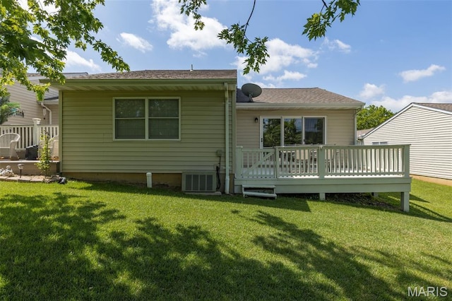 1531 Charmaine Dr, Bonne Terre, MO 63628 - rear view of house featuring a deck and a yard