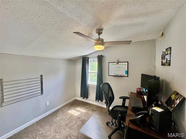 119 N Saint Charles St, Bowling Green, MO 63334 - carpeted office space featuring a ceiling fan and a textured ceiling