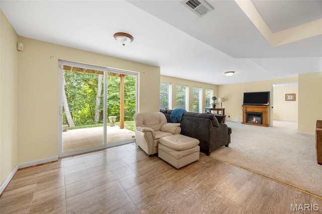 5 Hickory Glen Ct, Lake St Louis, MO 63367 - living room featuring a glass covered fireplace and baseboards