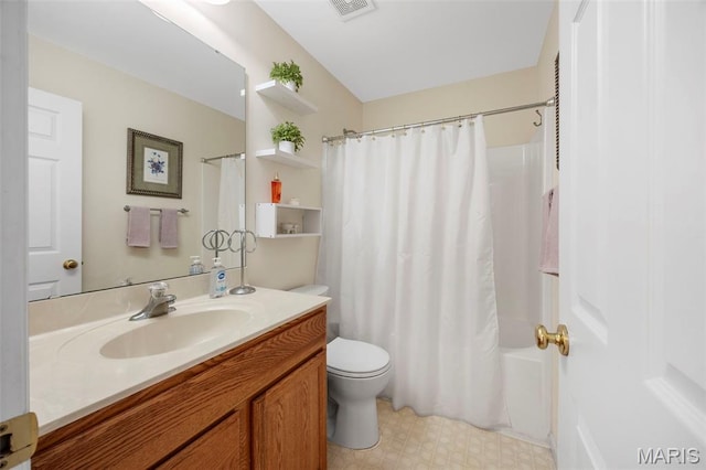 5 Hickory Glen Ct, Lake St Louis, MO 63367 - full bathroom with vanity, shower / bathtub combination with curtain, and tile patterned floors