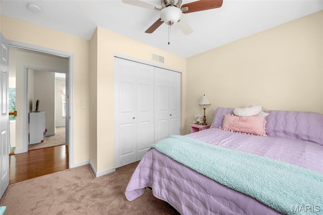 5 Hickory Glen Ct, Lake St Louis, MO 63367 - carpeted bedroom with a closet and a ceiling fan