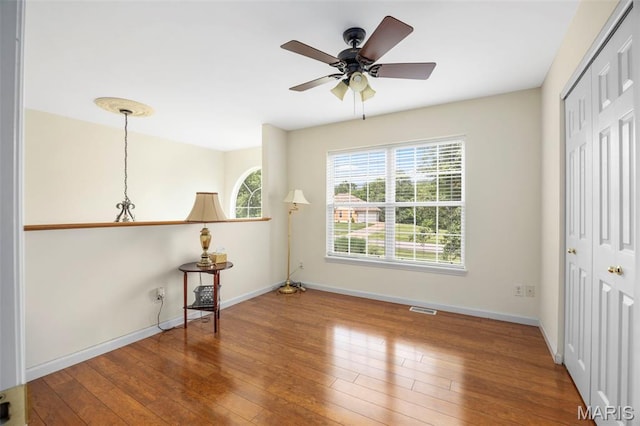 5 Hickory Glen Ct, Lake St Louis, MO 63367 - spare room with wood finished floors and ceiling fan