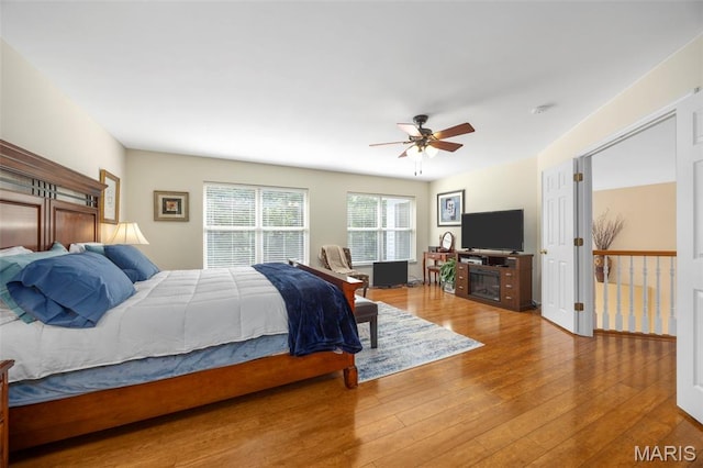 5 Hickory Glen Ct, Lake St Louis, MO 63367 - bedroom featuring hardwood / wood-style flooring and ceiling fan