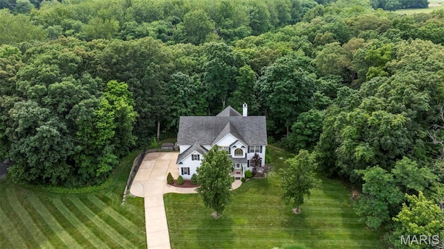 5 Hickory Glen Ct, Lake St Louis, MO 63367 - aerial view of property and surrounding area with a heavily wooded area