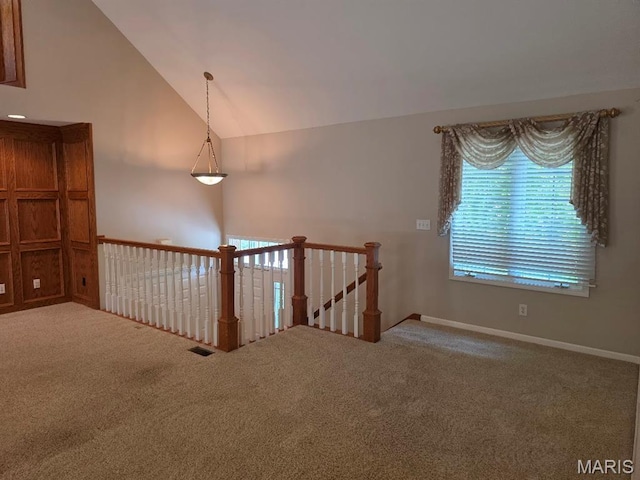 302 Lorean St, Troy, IL 62294 - staircase featuring carpet floors and lofted ceiling