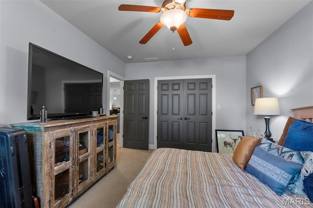 2528 Palomino Dr, Cape Girardeau, MO 63701 - carpeted bedroom with a closet and ceiling fan