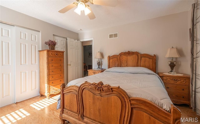 240 N Bernhardt Ave, Gerald, MO 63037 - bedroom with a ceiling fan and light wood-type flooring