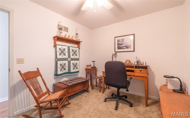 240 N Bernhardt Ave, Gerald, MO 63037 - office area featuring carpet flooring and ceiling fan