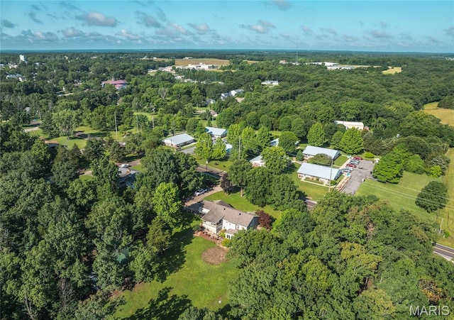 240 N Bernhardt Ave, Gerald, MO 63037 - aerial overview of property's location featuring a heavily wooded area