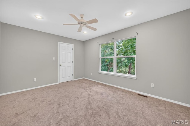 794 Buckboard Ln, Fenton, MO 63026 - carpeted empty room with a ceiling fan and recessed lighting