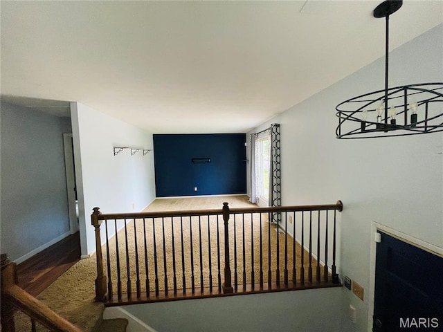 628 Valley View Dr, Bethalto, IL 62010 - stairway featuring baseboards and carpet
