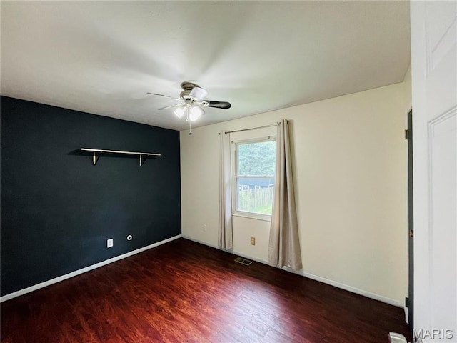 628 Valley View Dr, Bethalto, IL 62010 - empty room featuring wood finished floors and ceiling fan