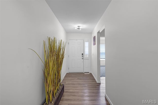 1007 Crows Nest Ct, Caseyville, IL 62232 - foyer entrance with dark wood-style flooring and baseboards