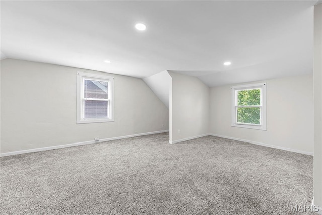 8260 Glen Echo Dr, Bel-Nor, MO 63121 - bonus room featuring lofted ceiling, carpet flooring, and recessed lighting