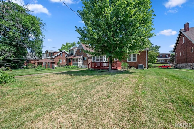 8260 Glen Echo Dr, Bel-Nor, MO 63121 - view of grassy yard with a wooden deck and a residential view