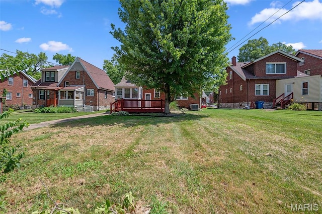 8260 Glen Echo Dr, Bel-Nor, MO 63121 - view of green lawn with a deck and a residential view