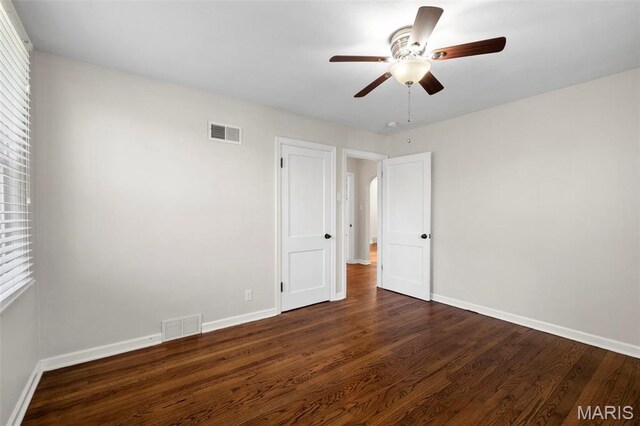 6915 Wise Ave, Saint Louis, MO 63139 - empty room featuring wood finished floors and ceiling fan