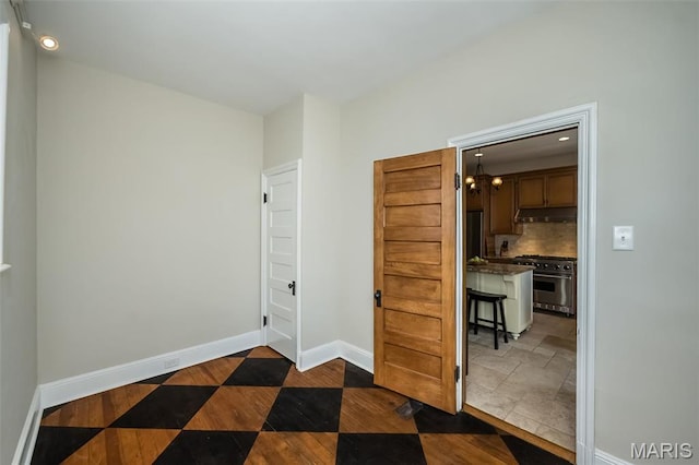 444 Algonquin Pl, Webster Groves, MO 63119 - spare room with recessed lighting and a chandelier