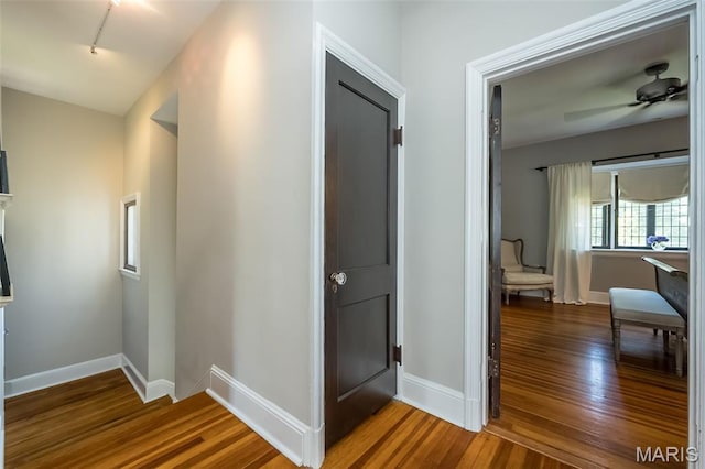 444 Algonquin Pl, Webster Groves, MO 63119 - hall with wood finished floors and baseboards