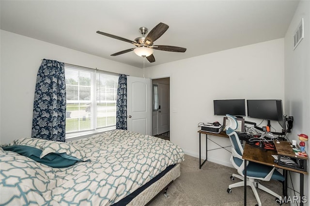 229 Essex Ct, Wright City, MO 63390 - carpeted bedroom featuring an office area and a ceiling fan