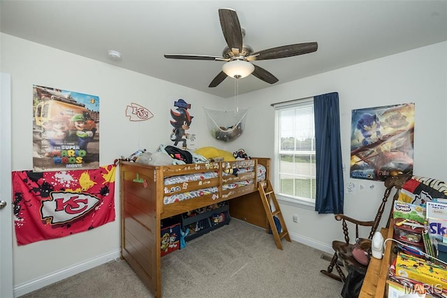 229 Essex Ct, Wright City, MO 63390 - carpeted bedroom featuring baseboards and a ceiling fan
