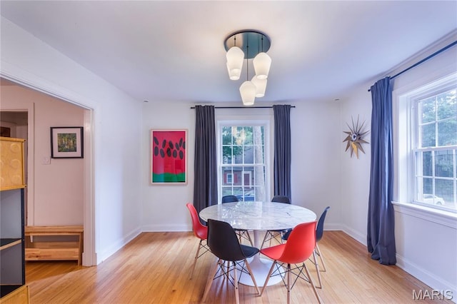 1076 N Jackson Ave, University City, MO 63130 - dining space featuring light wood-style flooring and baseboards