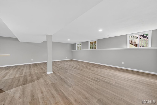 2417 S Lakeridge Ct Unit 14, Lake St Louis, MO 63367 - basement featuring healthy amount of natural light, wood finished floors, and recessed lighting