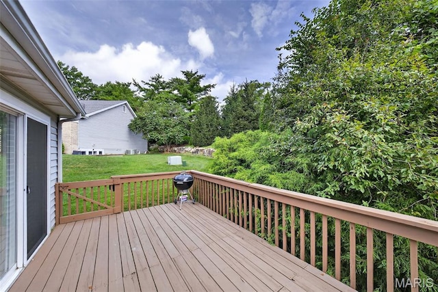 2417 S Lakeridge Ct Unit 14, Lake St Louis, MO 63367 - deck featuring a yard and grilling area