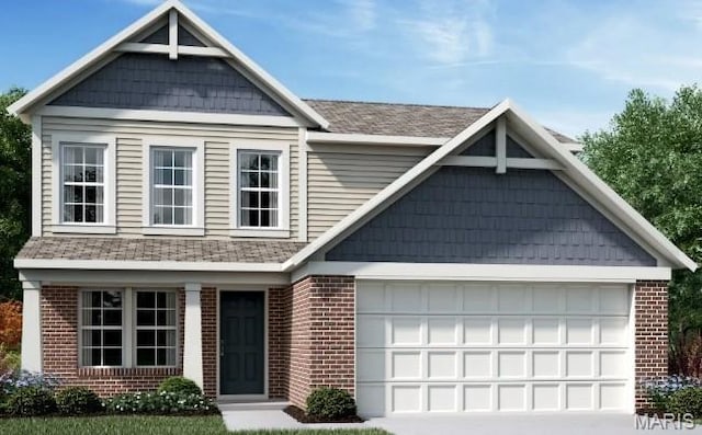 104 Bell Blvd, Wentzville, MO 63385 - craftsman inspired home featuring brick siding, driveway, and a garage