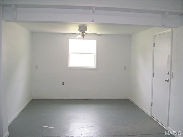 243 Jones St, Sullivan, MO 63080 - empty room with concrete flooring and a ceiling fan