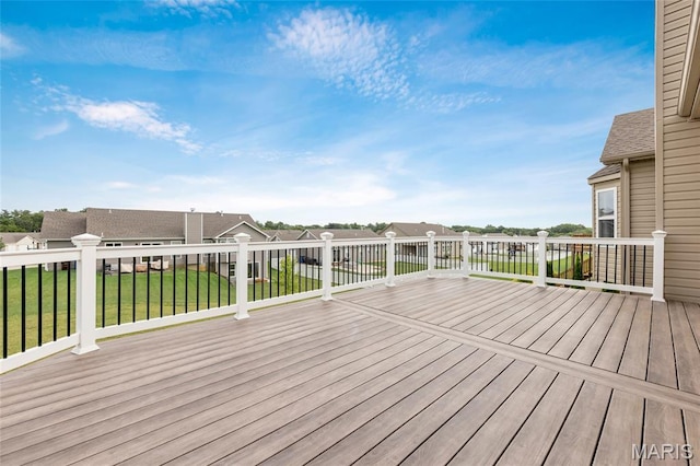 222 Austin Oaks Dr, Moscow Mills, MO 63362 - wooden deck with a yard and a residential view