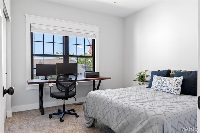 10523 Village Ln, Foristell, MO 63348 - carpeted bedroom featuring baseboards and a desk