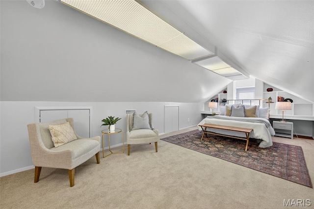 5021 Hi View Ave, Shrewsbury, MO 63119 - carpeted bedroom with lofted ceiling and baseboards