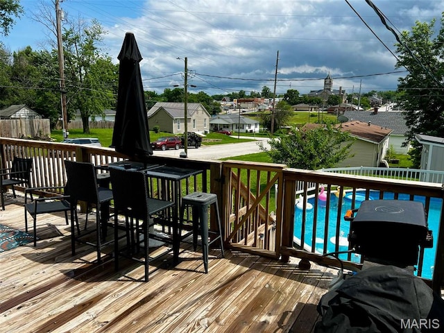 320 N Dickerson St, Palmyra, MO 63461 - deck featuring a residential view