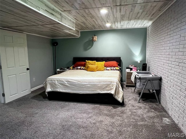 320 N Dickerson St, Palmyra, MO 63461 - bedroom with brick wall and carpet