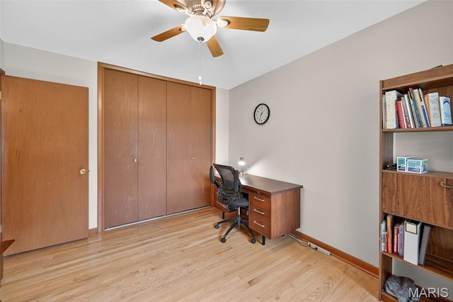 6580 Oleatha Ave, Saint Louis, MO 63139 - office space featuring light wood finished floors and a ceiling fan