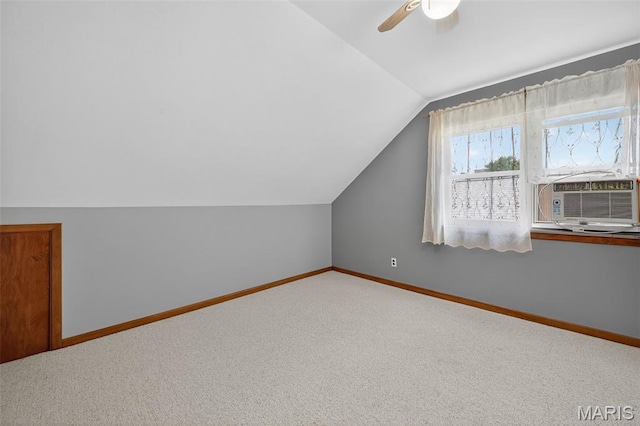 6580 Oleatha Ave, Saint Louis, MO 63139 - additional living space with lofted ceiling, cooling unit, carpet, and ceiling fan