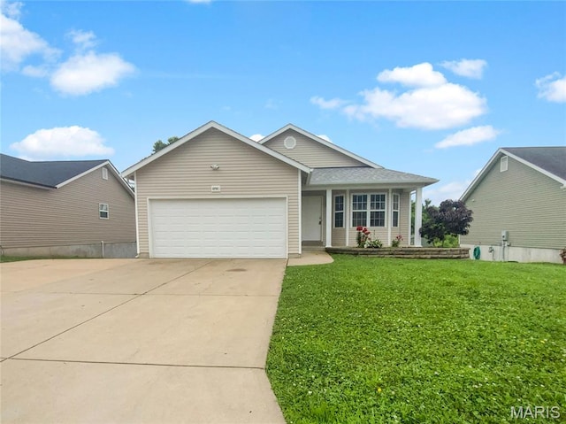 1713 Waters Edge Way, Pevely, MO 63070 - view of front of house featuring a garage, a front yard, and driveway