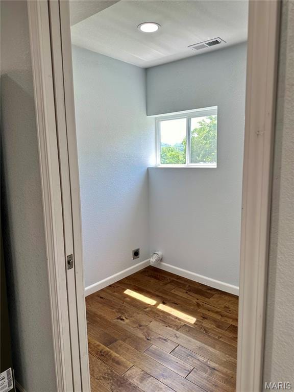 401 Clara St, Potosi, MO 63664 - washroom with hookup for an electric dryer and wood-type flooring